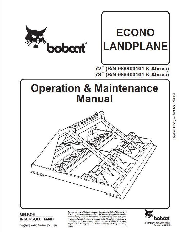 Bobcat Landplane Operation & Maintenance Manual PDF