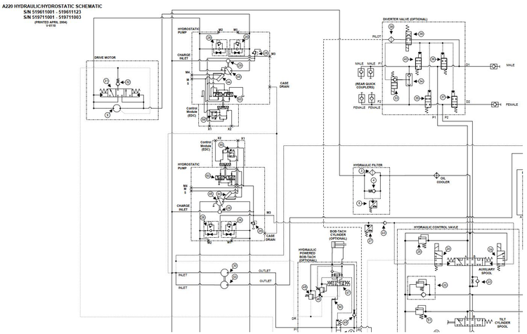 Bobcat Loader A220 Electrical and Hydraulic Schematic Manual PDF