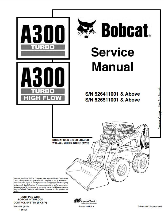 Bobcat Loader A300 Service Manual PDF – Repair & Maintenance Guide