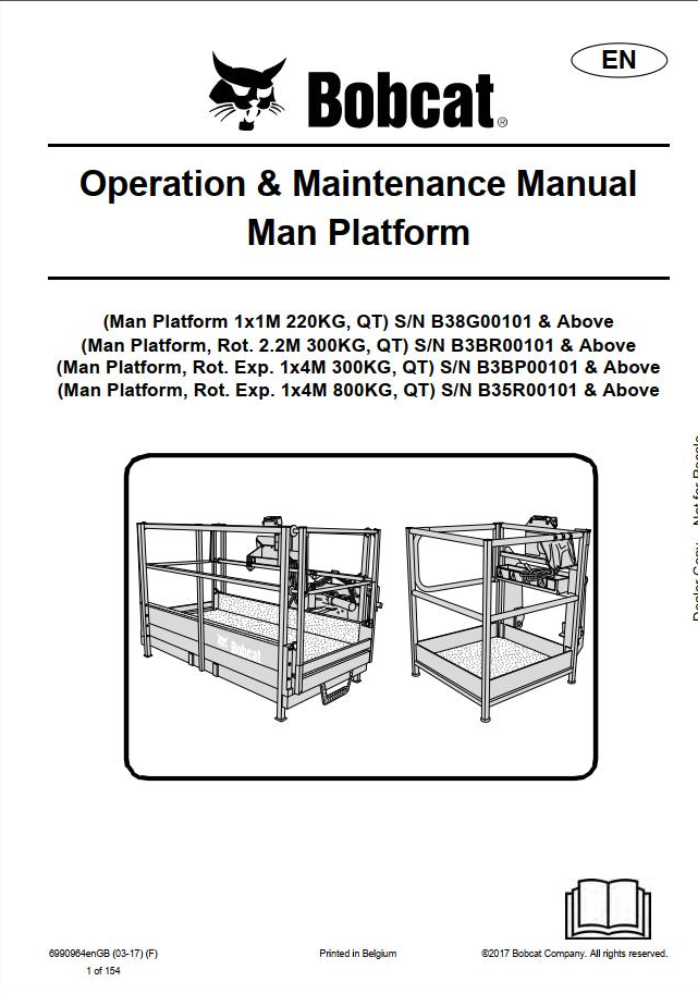 Bobcat Man Platform Operation & Maintenance Manual PDF