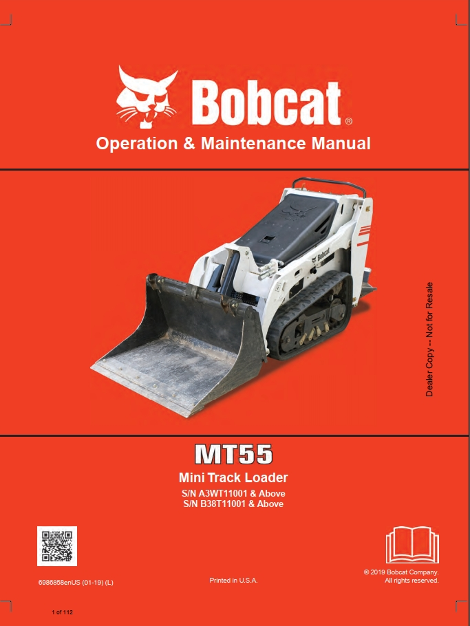 Bobcat MT55 Mini Loader Operation & Maintenance Manual (PDF Guide)