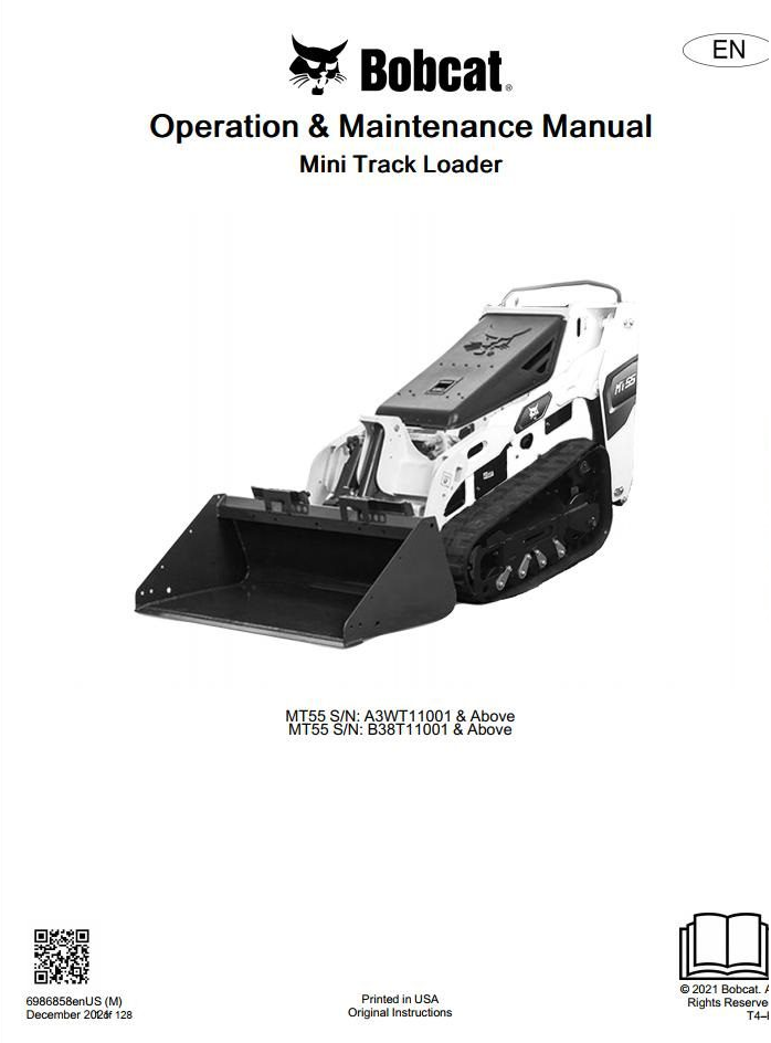 Bobcat Mini Track Loader MT55 Operation & Maintenance Manual PDF