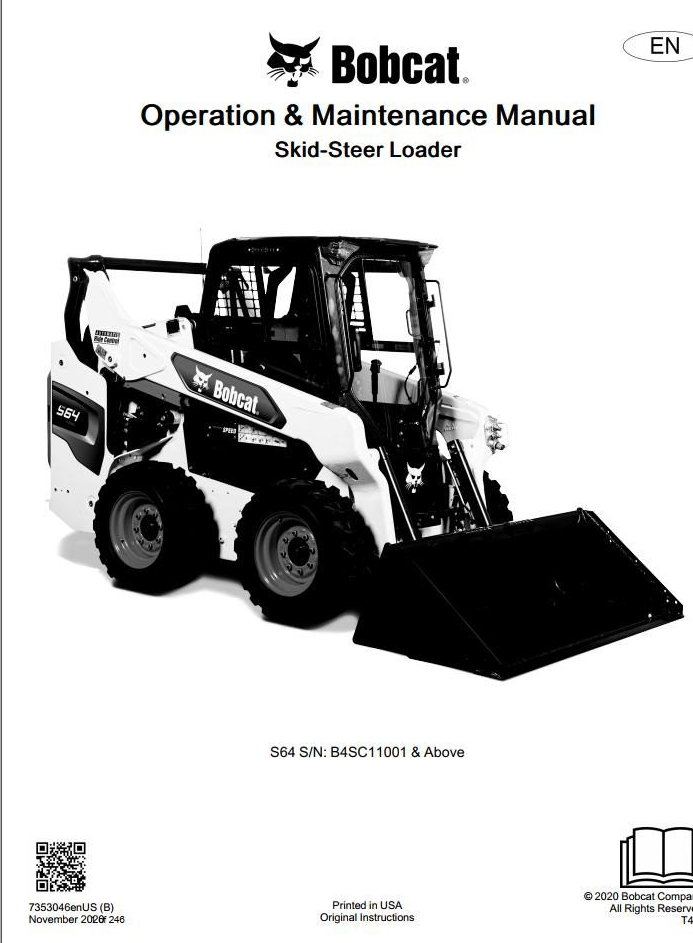 Bobcat Skid-Steer Loader S64 Operation & Maintenance Manual PDF