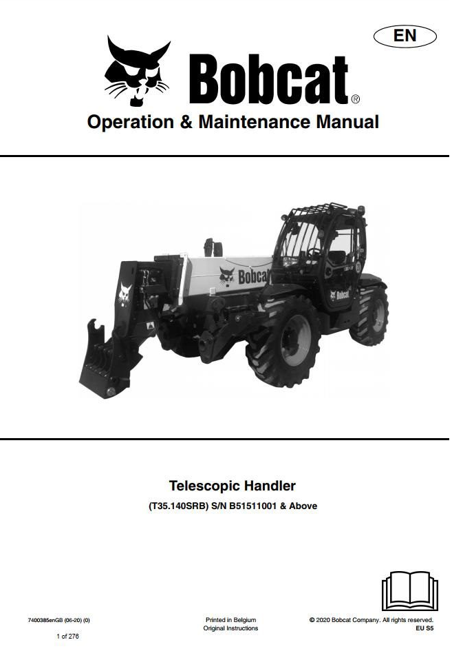 Bobcat Telescopic Handler T35140 Operation & Maintenance Manual PDF