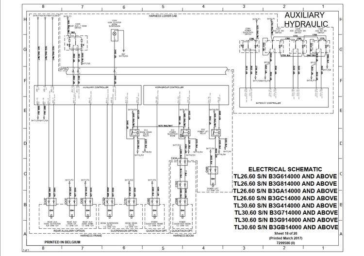 Bobcat TL2660 & TL3060 Telescopic Handler Hydraulic & Electrical Schematic Manual PDF