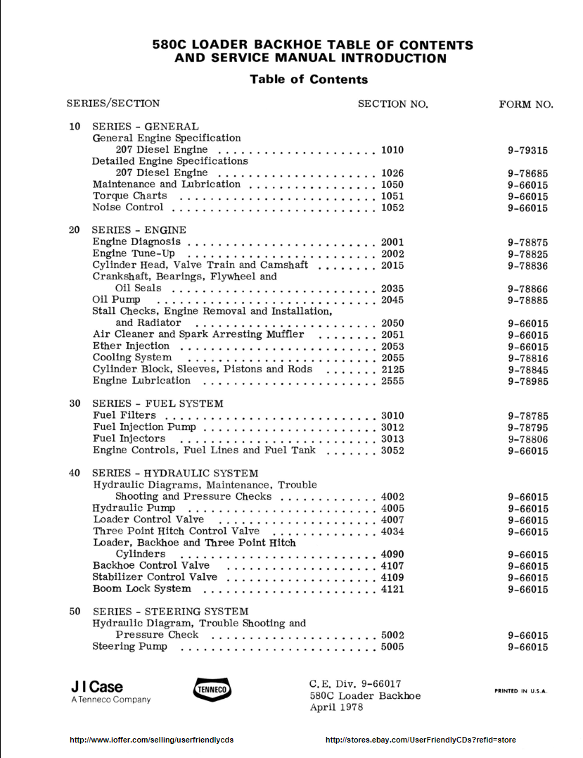 CASE 580C, 580CK Backhoe Loader Tractor Service Repair Manual PDF Download