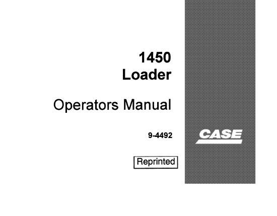 CASE 1450 LOADER OPERATOR’S MANUAL - PFD FILE