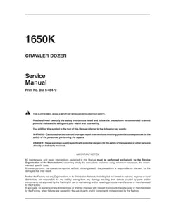 CASE 1650K CRAWLER DOZER SERVICE MANUAL 6-46470 - PDF FILE