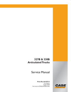 CASE 327B, 330B FROM SERIAL NO. ZCNAD30TP8P457003 SERVICE MANUAL 84187913 - PDF FILE