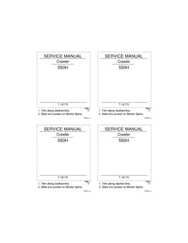 CASE 550H CRAWLER DOZER SERVICE MANUAL 7-16170 PDF FILE