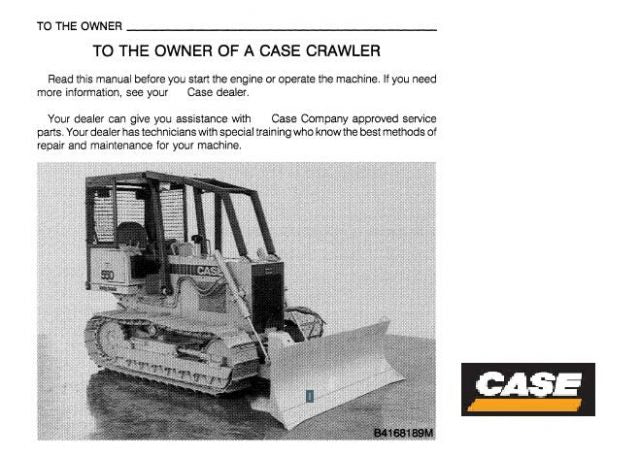 CASE 550 CRAWLER OPERATOR'S MANUAL - PFD FILE