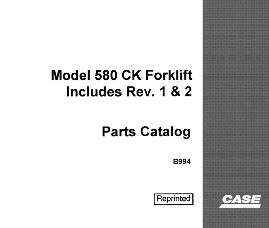 CASE 580CK FORKLIFT PARTS CATALOG MANUAL - PFD FILE