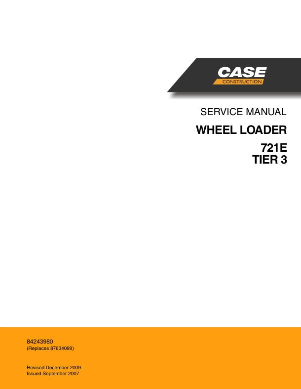 CASE 721E TIER 3 WHEEL LOADER SERVICE MANUAL 84243980 PDF FILE