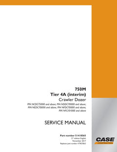 CASE 750M TIER 4A (INTERIM) CRAWLER DOZER SERVICE MANUAL 51418565 - PDF FILE