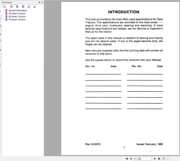 CASE Agricultural Equipment Tractor Specifications Manual 30 70 90 8-22570R0 – PDF File