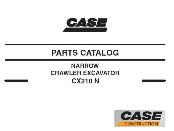 CASE CX210N CRAWLER EXCAVATOR PARTS CATALOGUE MANUAL - PDF FILE