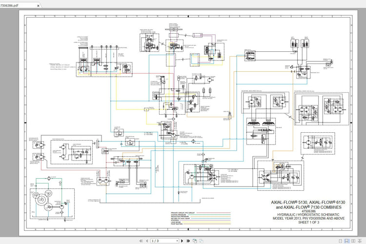 CASE IH AXIAL-FLOW 5130_6130_7130 COMBINES HYDRAULIC SCHEMATIC MANUAL 47506386 - PDF FILE