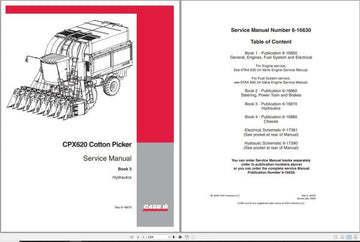 CASE IH COTTON PICKER CPX620 BOOK HYDRAULIC SERVICE MANUAL RAC 6-16870