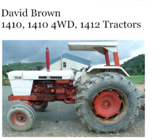 CASE IH DAVID BROWN 1410, 1410 4WD, 1412 TRACTOR - OPERATOR’S MANUAL - PDF FILE