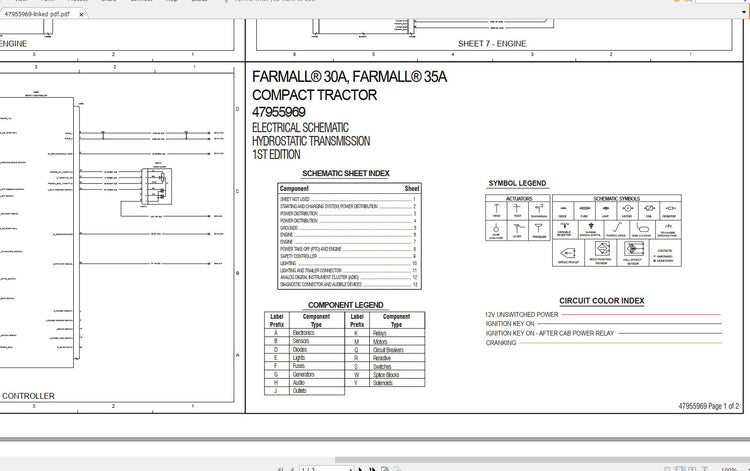 CASE IH FARMALL 30A_35A COMPACT TRACTORS ELECTRICAL SCHEMATIC MANUAL 47955969 - PDF FILE