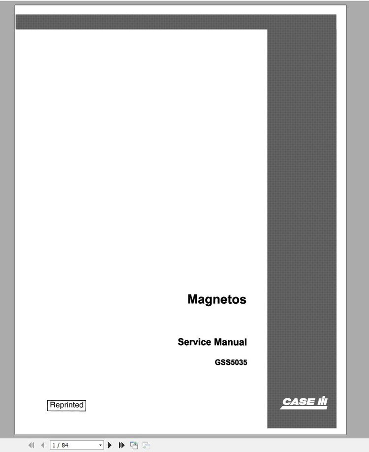 CASE IH MAGNETOS SERVICE MANUAL GSS5035 - PDF FILE