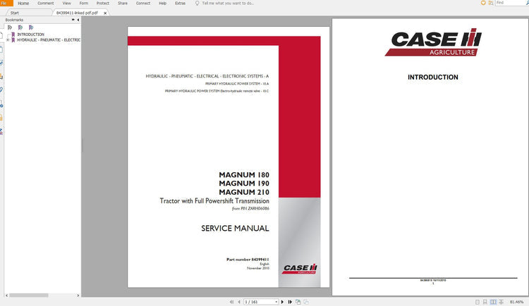 CASE IH Magnum 180, 190 & 210 Tractor Full Powershift Service Manual PDF