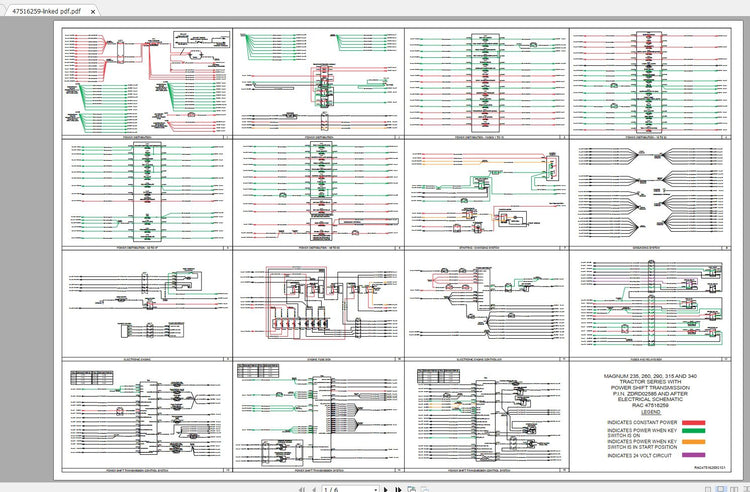 Case IH Magnum 235 260 290 315 340 370 Tractors Hydraulic Schematics Manual 47451827 - PDF