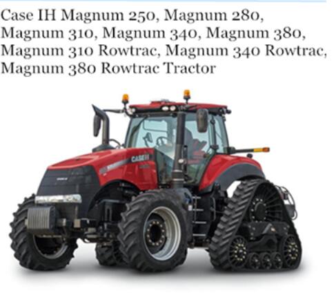 CASE IH MAGNUM 250, 280, 310, 340, 380, 310 ROWTRAC, MAGNUM 340,380 ROWTRAC TRACTOR OPERATOR’S MANUAL (SERIAL NUMBERS: PIN ZGRF05001 AND ABOVE) OPERATOR’S MANUAL - PDF FILE