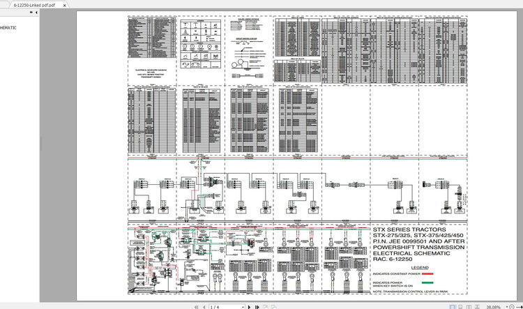 CASE IH STX Series STX275 STX325 STX375 STX425 STX450 Tractors Electrical Schematic Manual 6-12250 – PDF