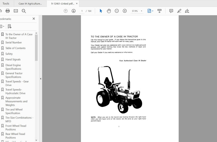 CASE IH TRACTOR 235, 235H HYDRAULIC OPERATOR’S MANUAL 9-12461 - PDF FILE