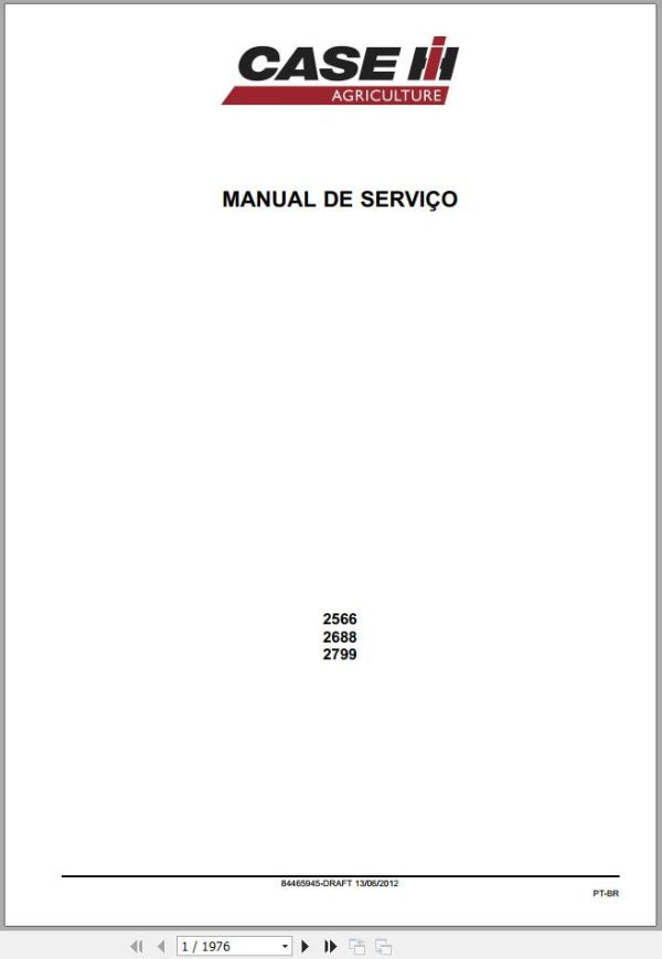 CASE IH TRACTOR 2566, 2688, 2799 SERVICE MANUAL 84465945 PT - PDF FILE