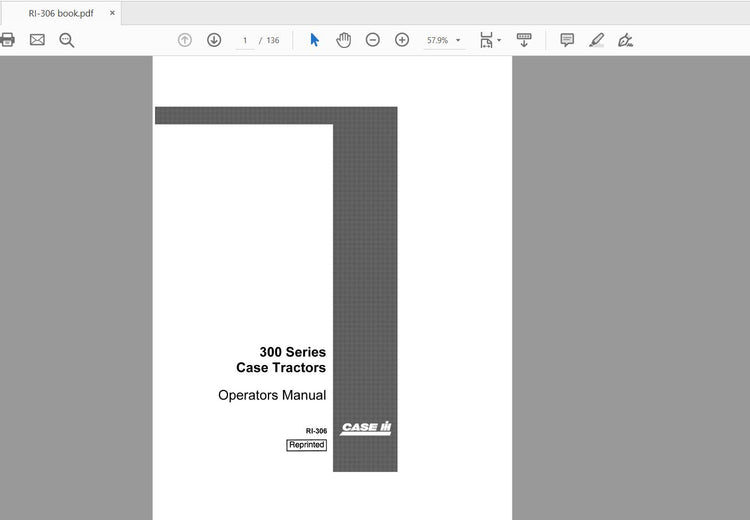 CASE IH Tractor 300 Series Operator’s Manual RI-306 - PDF File