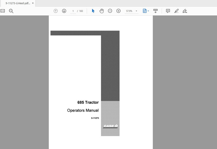 CASE IH Tractor 685 Operator’s Manual 9-11273 – PDF File