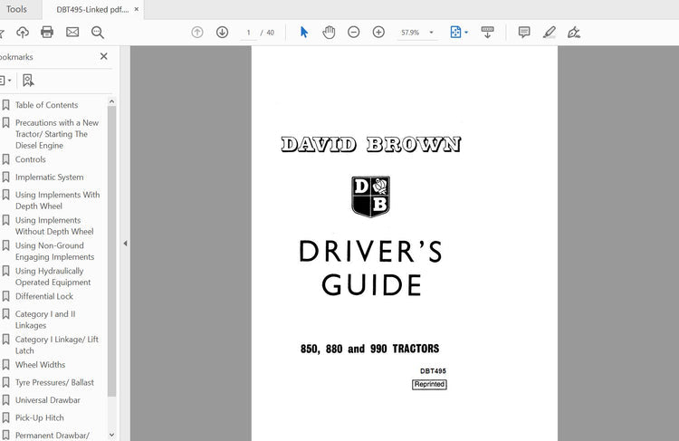 CASE IH Tractor 850, 880, 990 Operator’s Manual DBT495 - PDF File