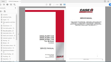 CASE IH TRACTOR AXIAL-FLOW 5140, 6140, 7140 TIER 4B (FINAL) COMBINE SERVICE MANUAL 47795174 -