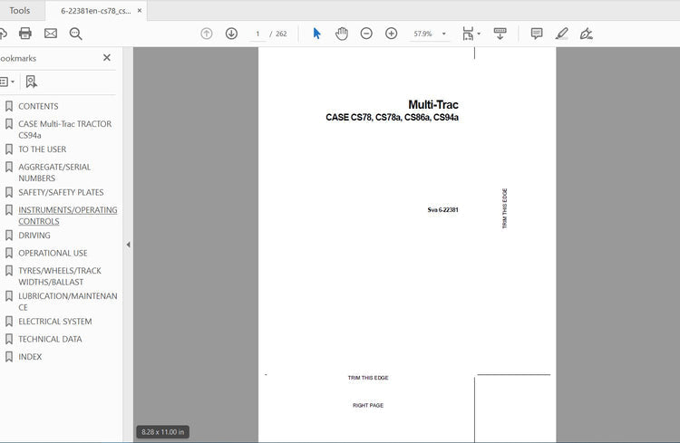 Case IH Tractor CS78, CS78A, CS86A, CS94A Operator’s Manual (PDF Download)