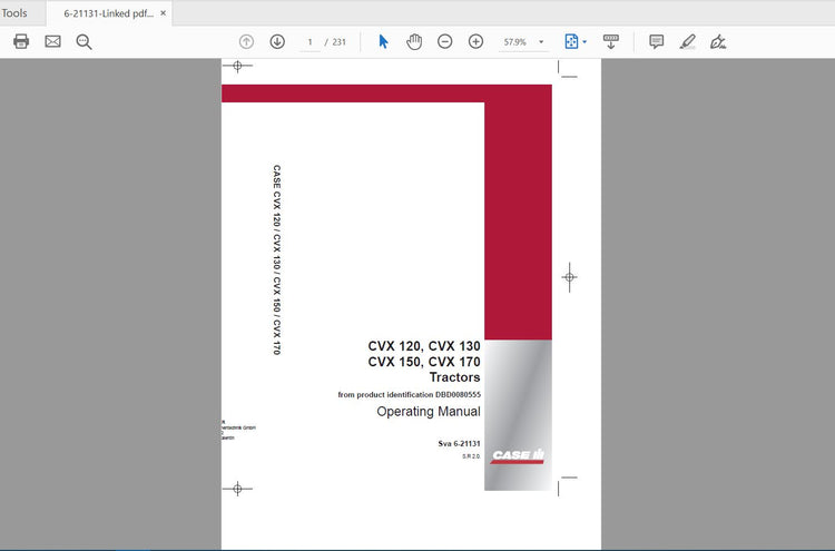 Case IH CVX 120, CVX 130, CVX 150, CVX 170 Tractor Operator’s Manual (PDF)