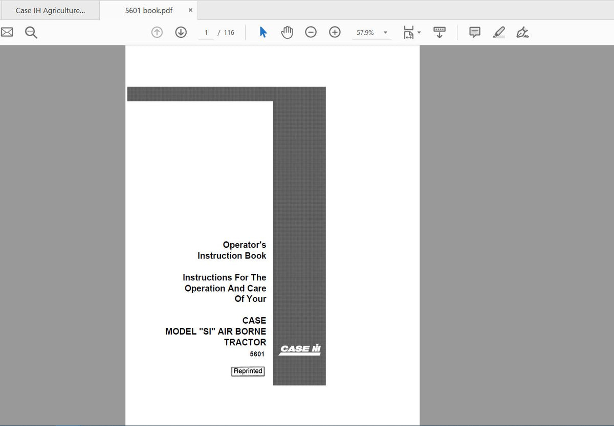 CASE IH TRACTOR FARMALL MOWERS 16A, 16B,16BN, 16HM 5601 OPERATOR’S MANUAL - PDF FILE