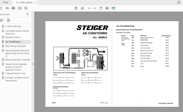 CASE IH Tractor Industrial CA CU Series Steiger Service Manual 37-121 - PDF File