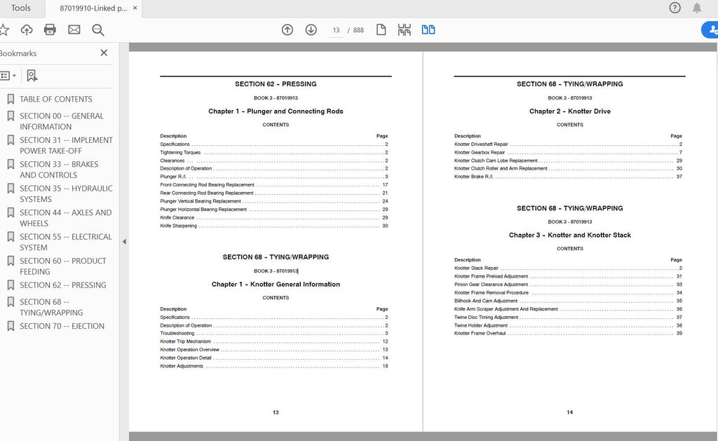 CASE IH TRACTOR LBX331, LBX421, LBX431 BALER SERVICE MANUAL 87019910 - PDF FILE