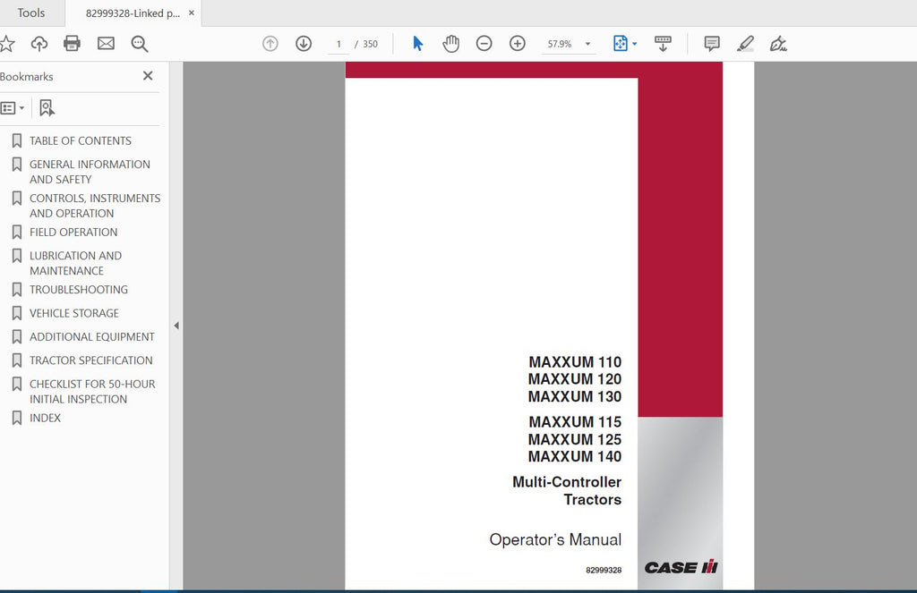 CASE IH TRACTOR MAXXUM 110,120,130,115,125,140 MULTI-CONTROLLER 82999328 OPERATOR’S MANUAL - PDF FILE