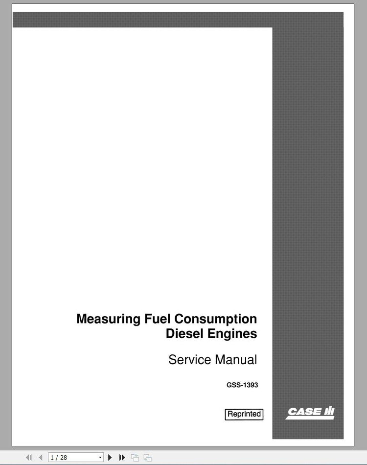 Case IH Tractor Measuring Fuel Consumption on Diesel Engines Service Manual (GSS1393) - PDF Download