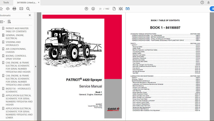 CASE IH TRACTOR PATRIOT 4420 SPRAYER SERVICE MANUAL 84190696 - PDF FILE