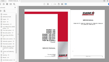CASE IH TRACTOR PUMA 185, 200, 220, 185 CVT, 200 CVT, 220 CVT, 240 CVT TIER 4B SERVICE MANUAL 47936453