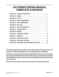 CASE JXU SERIES, JXU70, JXU80, JXU90, JXU100 TRACTOR REPAIR MANUAL 87020295 - PDF FILE