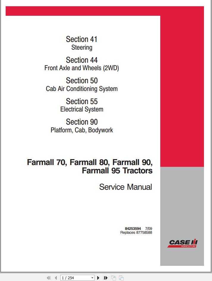 CASE TRACTOR FARMALL 70, 80, 90, 95 SERVICE MANUAL - PDF FILE