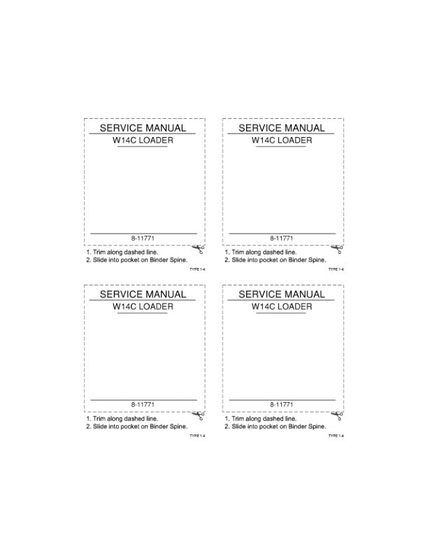 CASE W14C Loader Service Manual - 8-11771