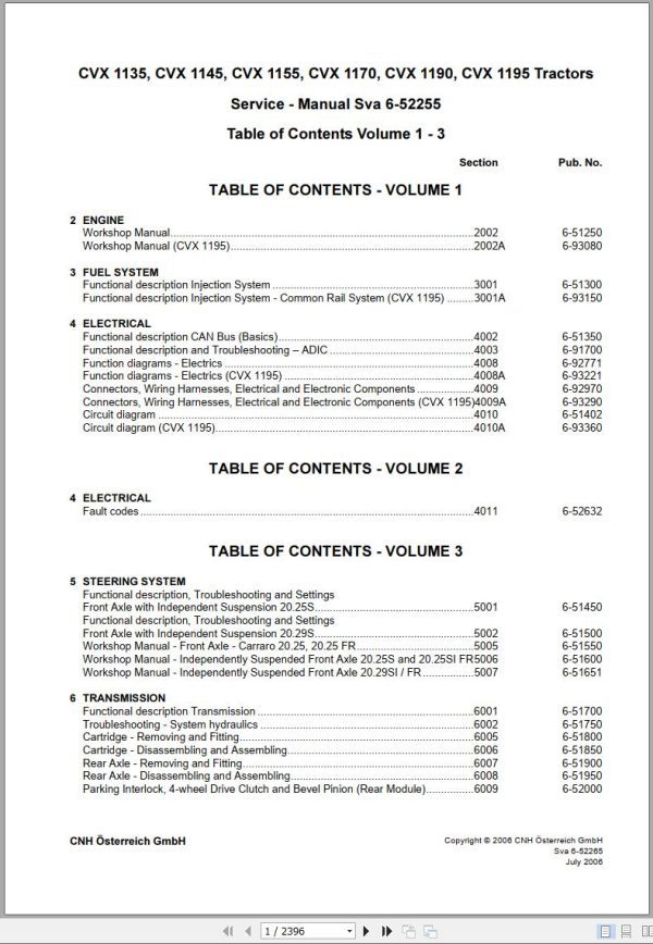 CASE TRACTOR CVX1135 TO CVX1195 SERVICE MANUAL - PDF FLE