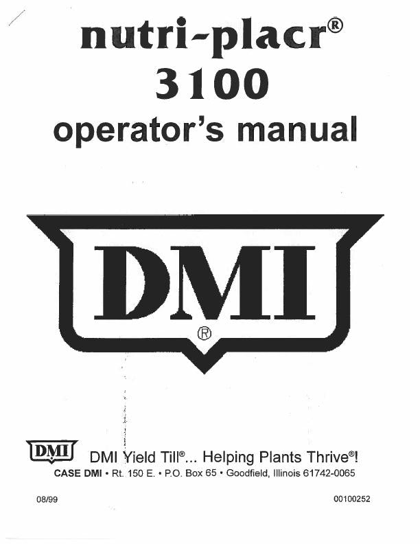 Case IH 3100 Nutri-Placr DMI Operator's Manual 00100252
