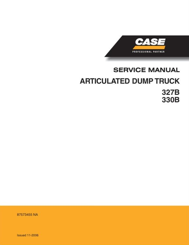Case Articulated Dump Truck 327B, 330B Service Manual PDF